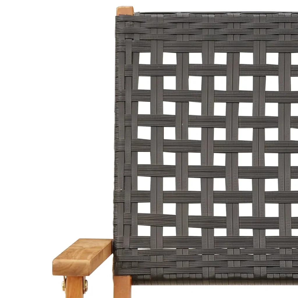 Set Pranzo Giardino 7 pz Nero in Polyrattan e Legno Massello 3281706 - Image 10