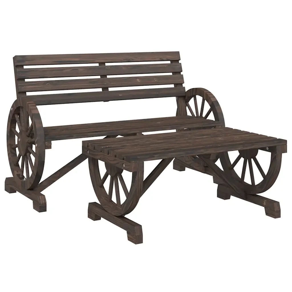 Set Salotto da Giardino 2 pz in Legno Massello di Abete 365106 - Image 2