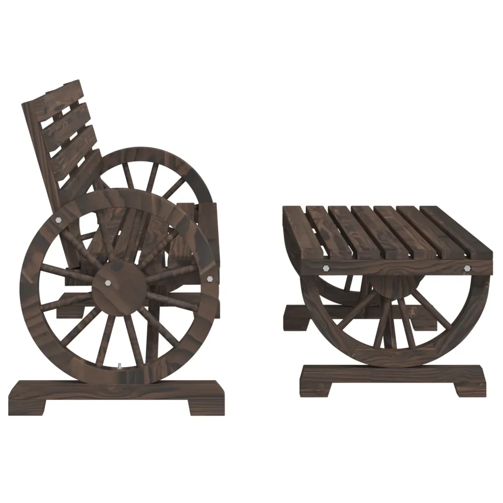 Set Salotto da Giardino 2 pz in Legno Massello di Abete 365106 - Image 4
