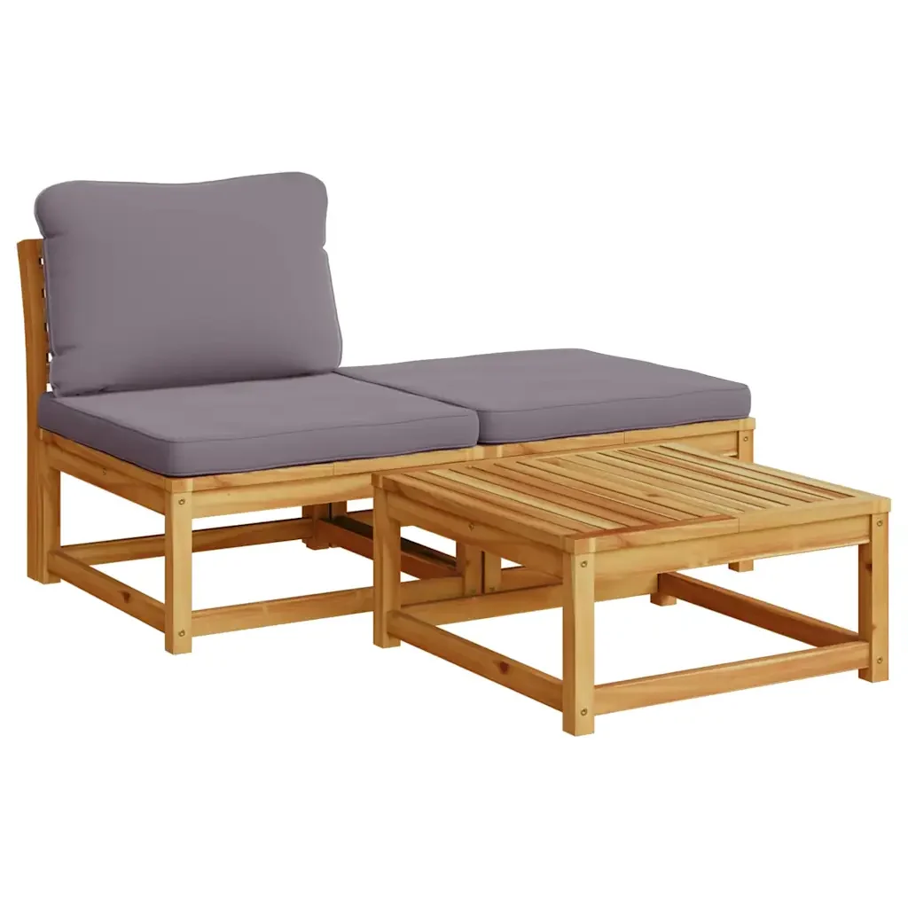 Set Salotto da Giardino 5 pz con Cuscini Legno Massello Acacia 3214308 - Image 3