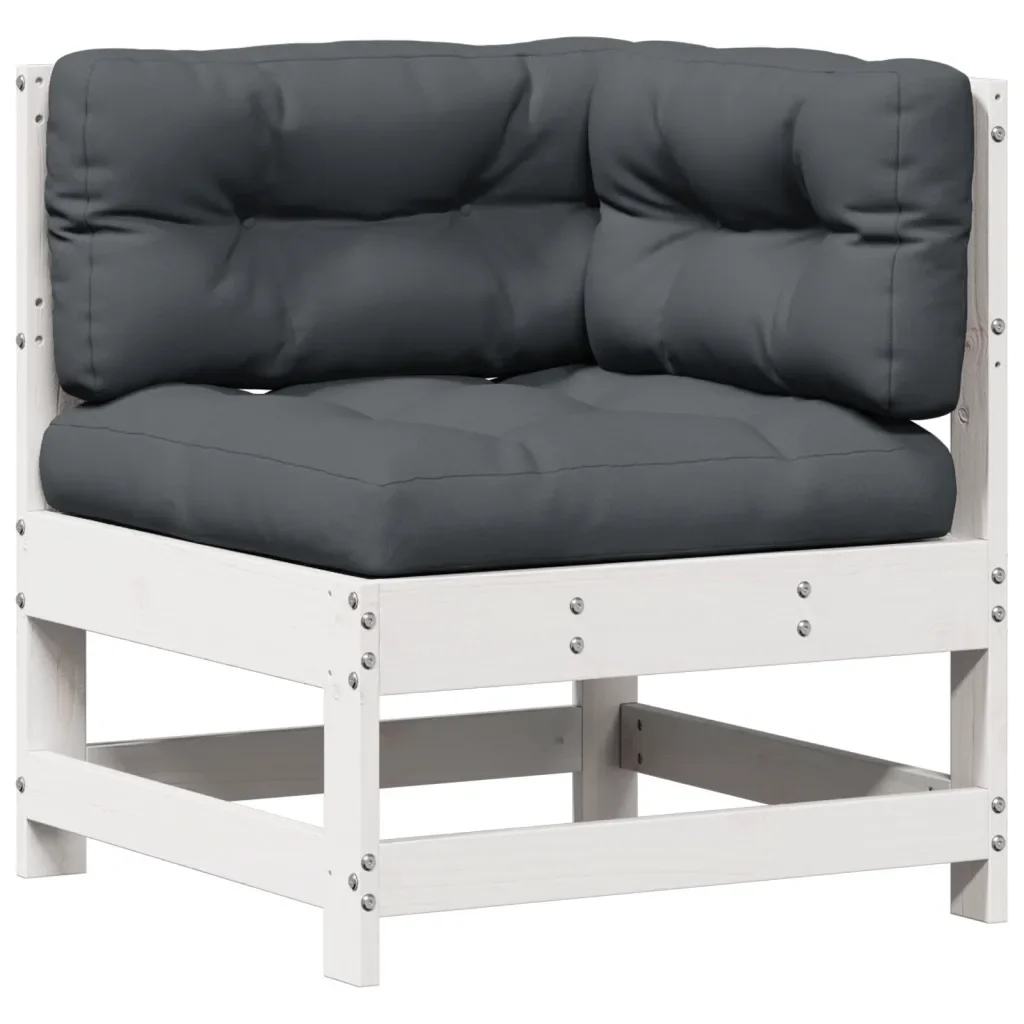 Set Salotto da Giardino 6 pz Bianco in Legno Massello di Pino 3250929 - Image 4