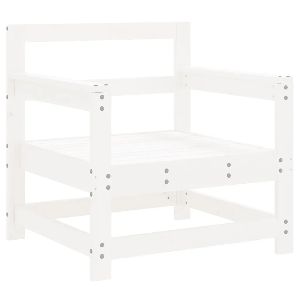 Set Salotto da Giardino 7 pz Bianco in Legno Massello di Pino 3186257 - Image 5