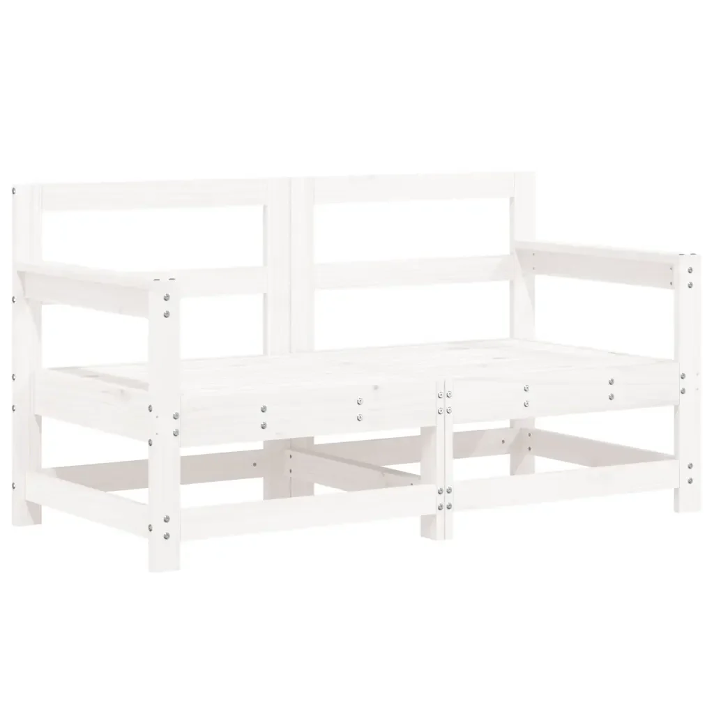 Set Salotto da Giardino 7 pz Bianco in Legno Massello di Pino 3186432 - Image 3