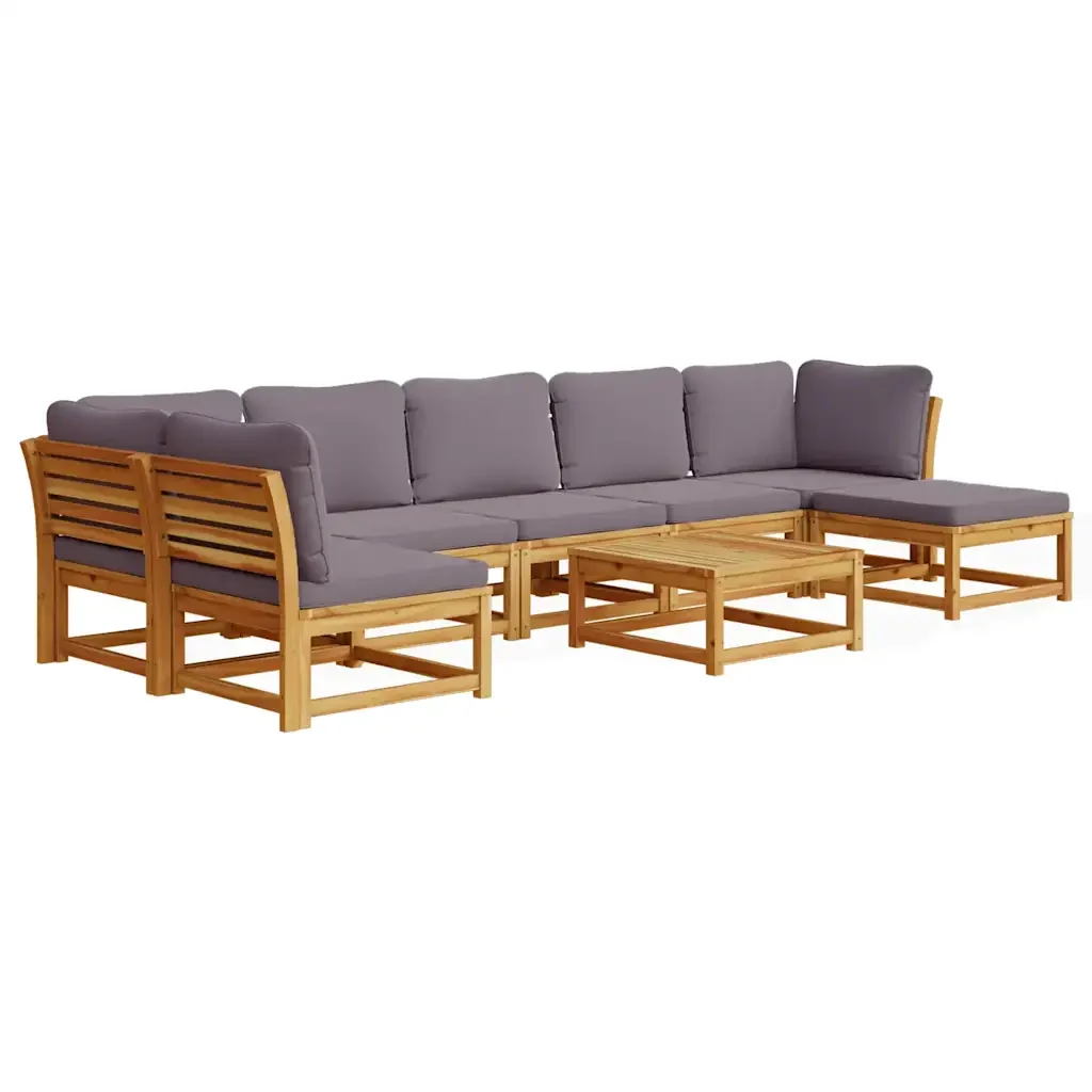 Set Salotto da Giardino 8 pz con Cuscini Legno Massello Acacia 3214328 - Image 2