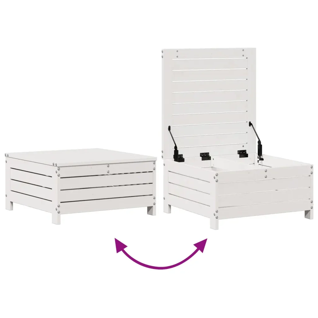 Set Salotto Giardino 5pz con Cuscini Bianco Legno Massello Pino 3250701 - Image 7