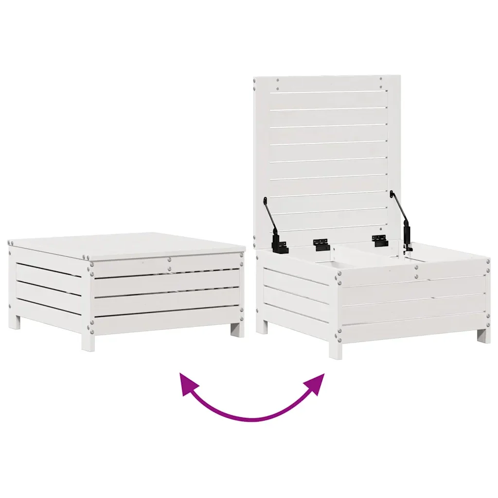 Set Salotto Giardino 5pz con Cuscini Bianco Legno Massello Pino 3250841 - Image 7