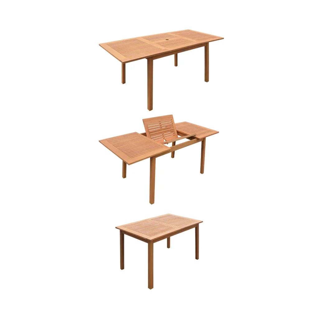 Set tavolo da giardino rettangolare allungabile in legno con 6 sedie, - Image 5