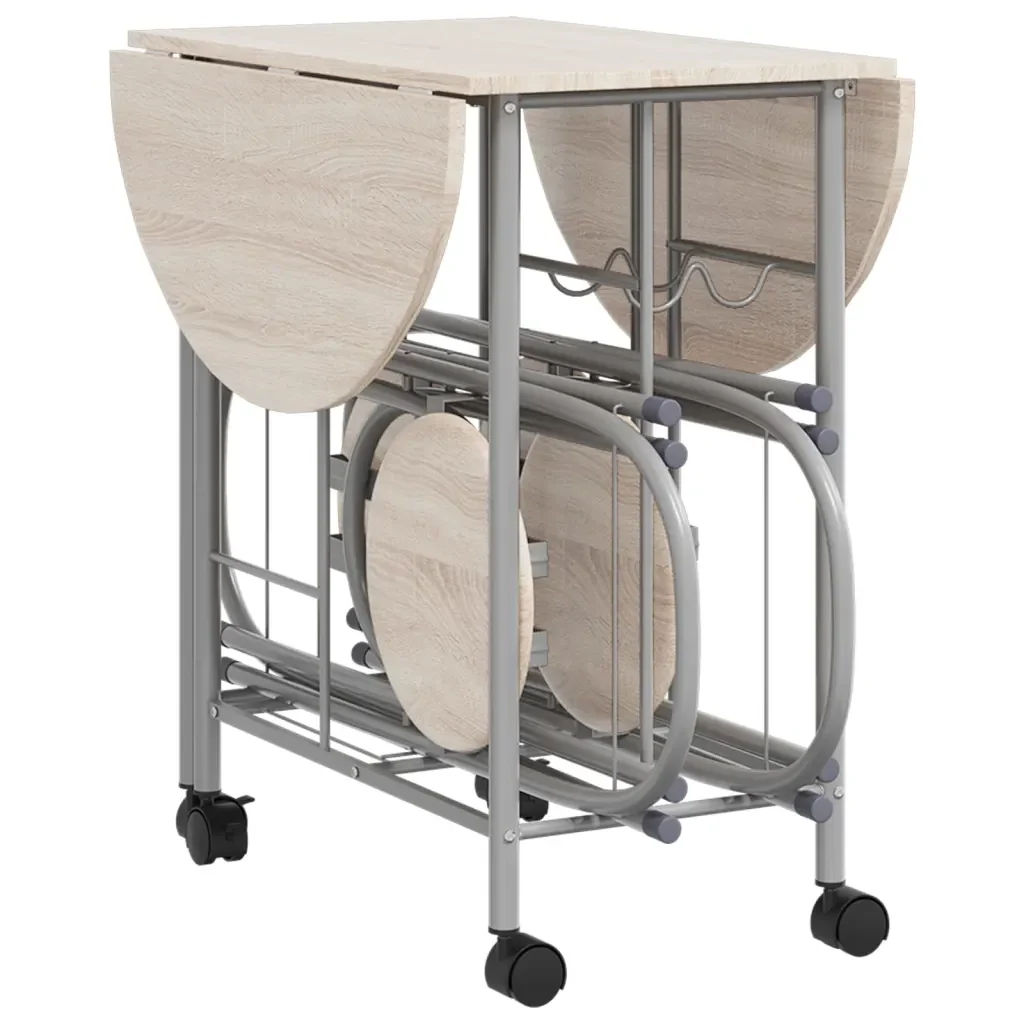 Set Tavolo e Sedie 5 pz Pieghevoli in MDF 243901 - Image 5