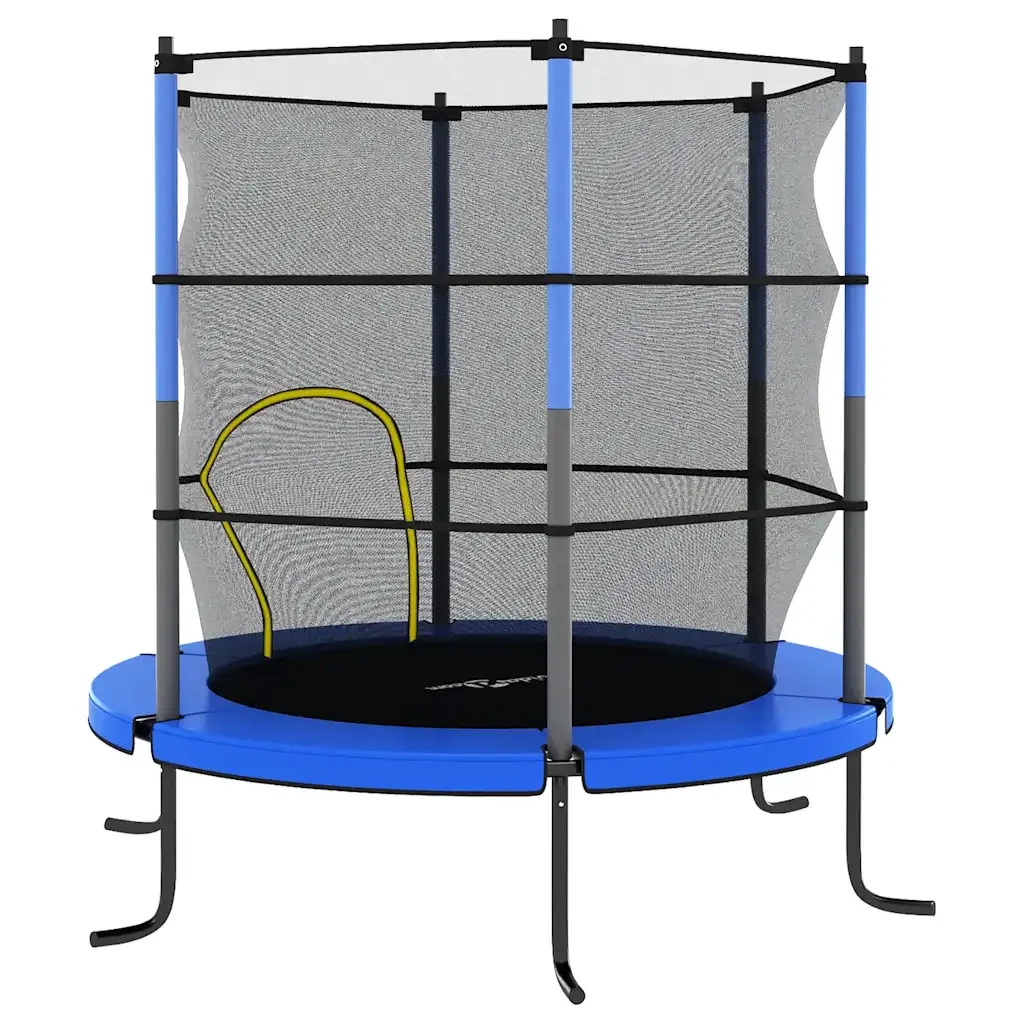 Set Trampolino con Rete di Sicurezza Rotondo 140x160 cm Blue 92954 - Image 3