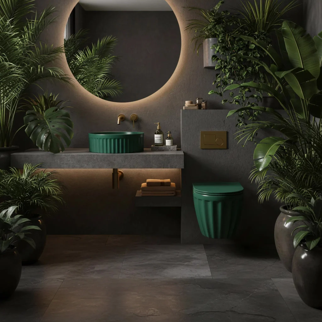 Set: Wc Sospeso + Lavabo Da Appoggio Rea Duo Matcha Matt - Image 6
