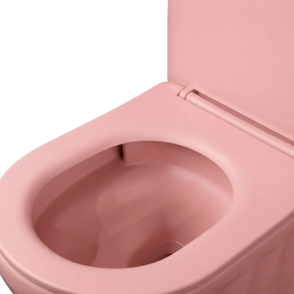 Set: Wc Sospeso + Lavabo Da Appoggio Rea Duo Sweet Pink Matt - Image 5