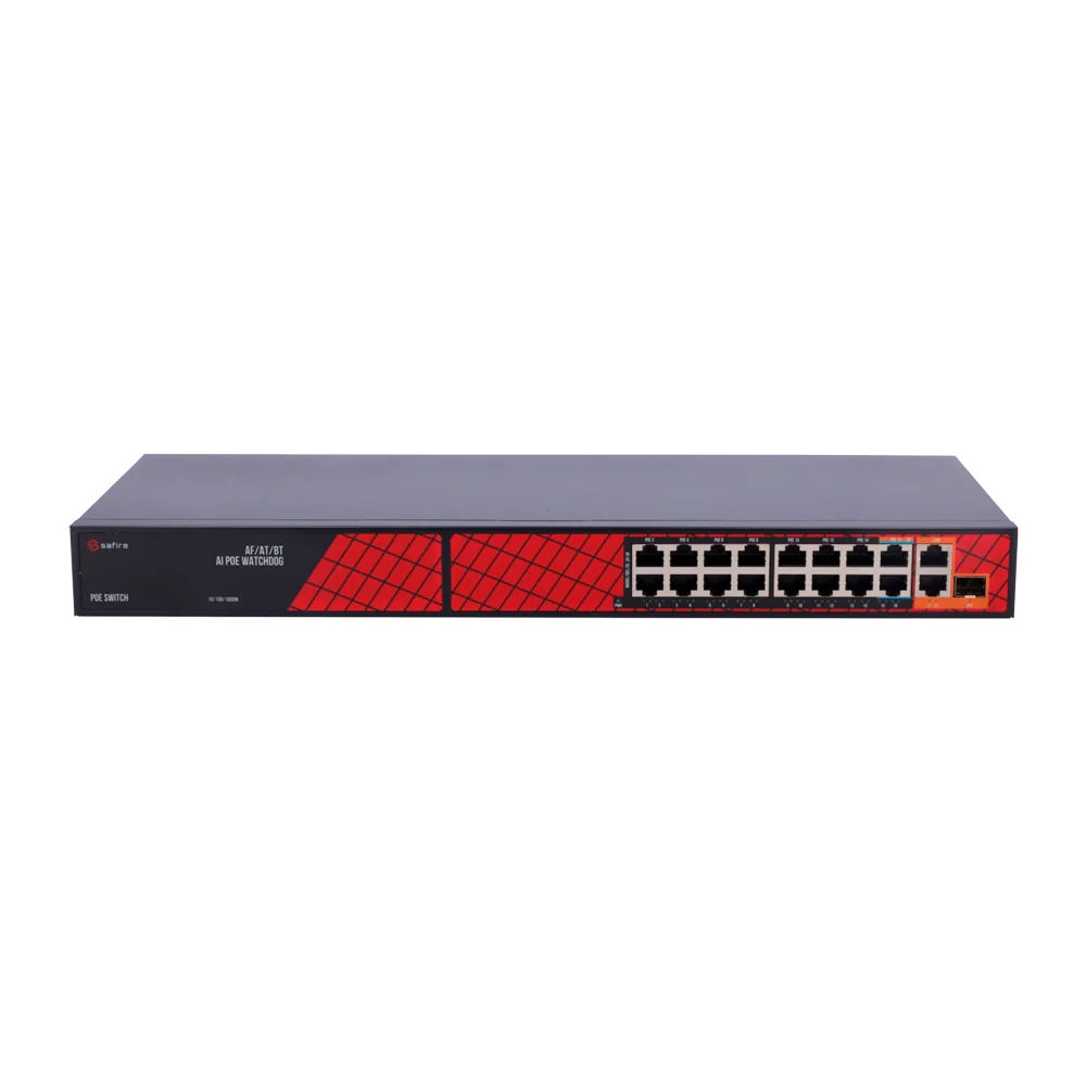 SF-SW1916HIPOE-HF-300 Ethernet PoE Hybrid<br />Switch 16 RJ45 ports (14xPoE+ 2xHi-PoE) 2 Uplink<br />RJ45 1SFP - Image 5