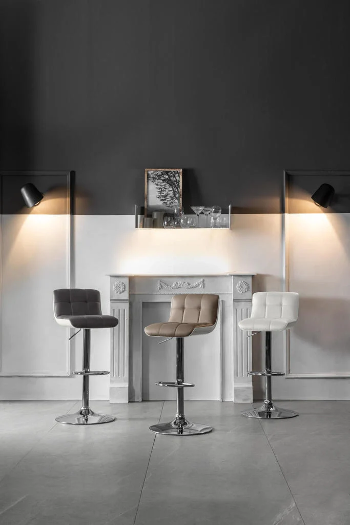 Set 2 Sgabelli Bar 36x38,5xH83/98 cm in Similpelle Kurt Tortora - Image 4
