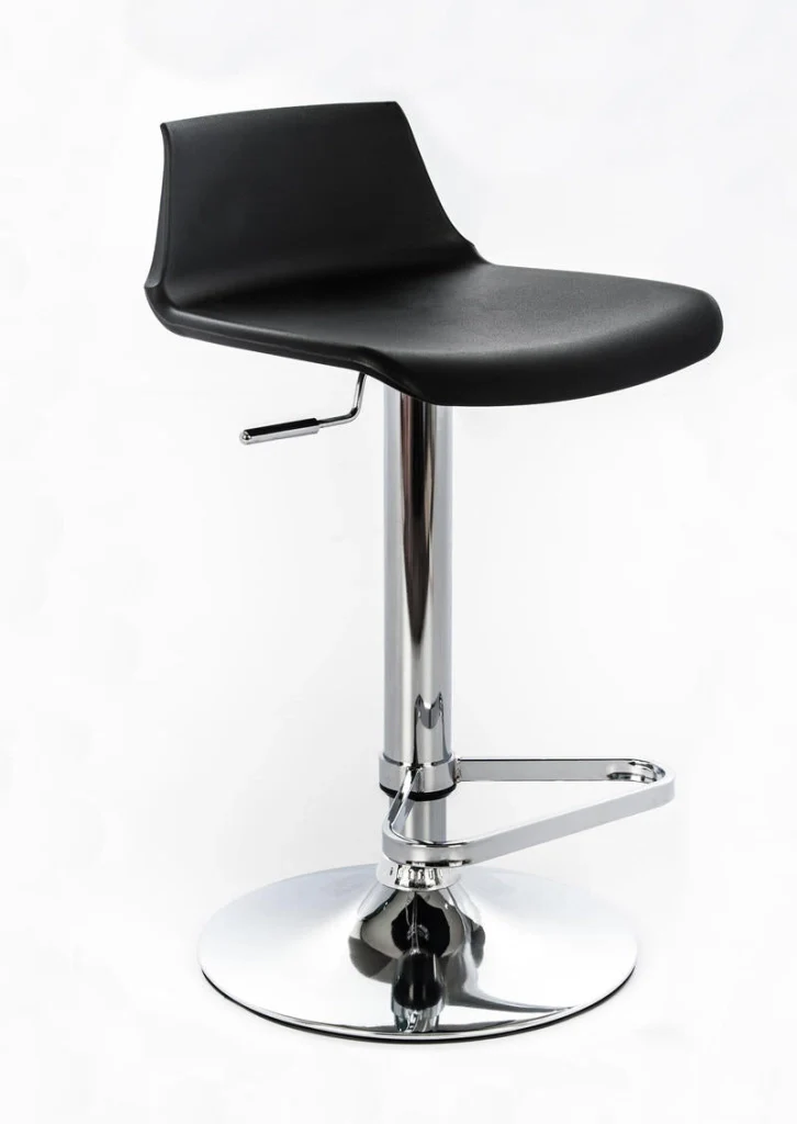 Sgabello Bar 39x41xH72/94 cm in Polipropilene Fred Nero - Image 2