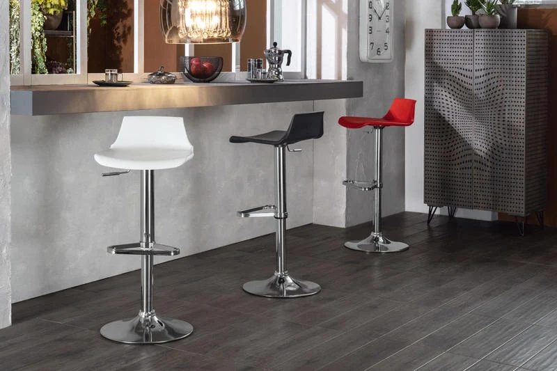 Sgabello Bar 39x41xH72/94 cm in Polipropilene Fred Nero - Image 5