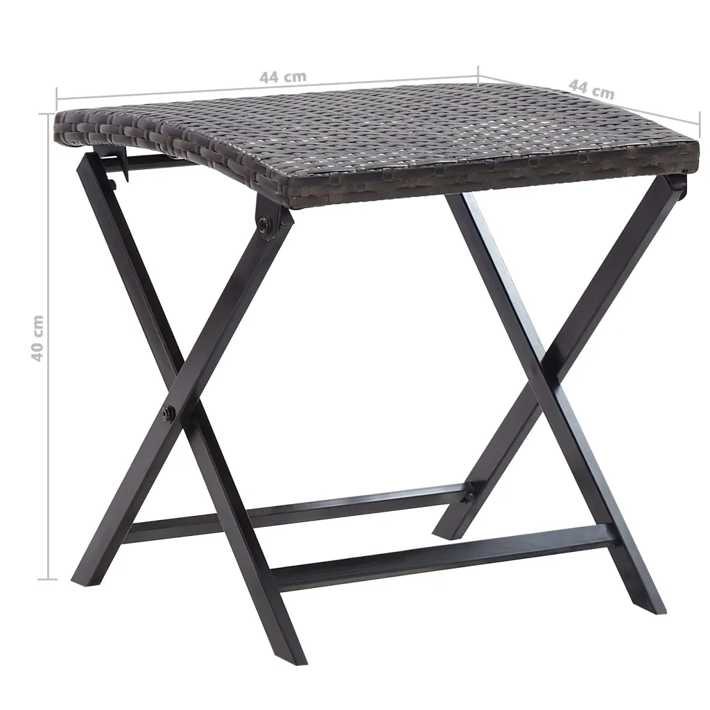 Sgabello Pieghevole in Polyrattan Marrone 45772 - Image 5