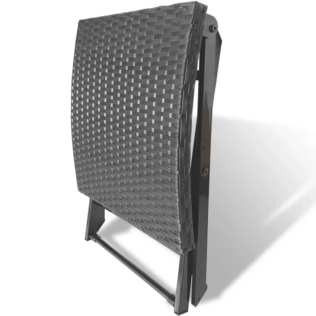 Sgabello Pieghevole in Polyrattan Nero 41788 - Image 3