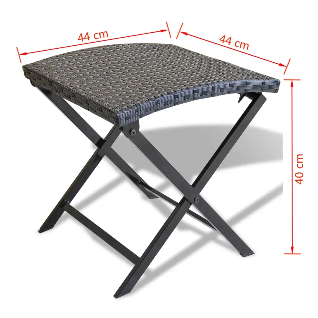 Sgabello Pieghevole in Polyrattan Nero 41788 - Image 4