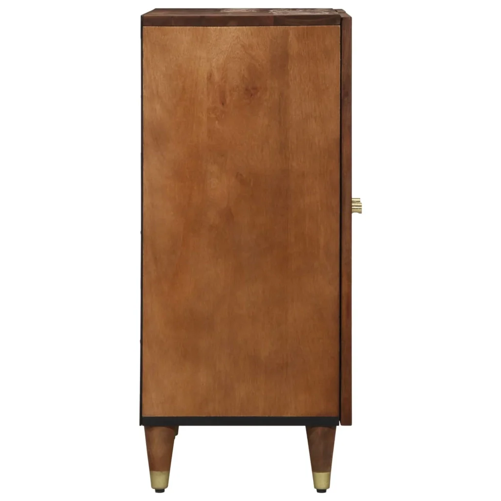 Credenza Marrone 60 x 33 x 75 cm Legno di mango massello 4018738 - Image 4