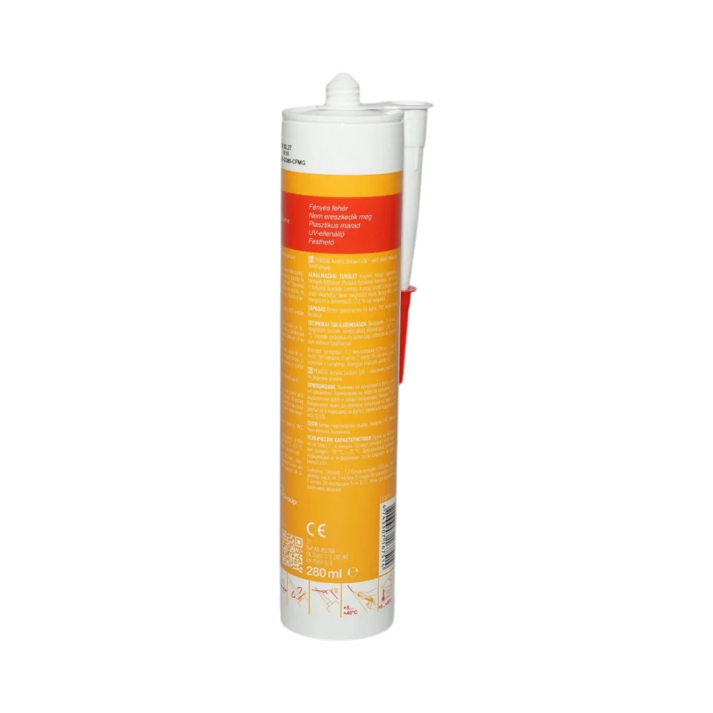 Silicone acrilico bianco sigillante verniciabile 280 ml – Acrylic Sealant 636 Penosil - Image 4