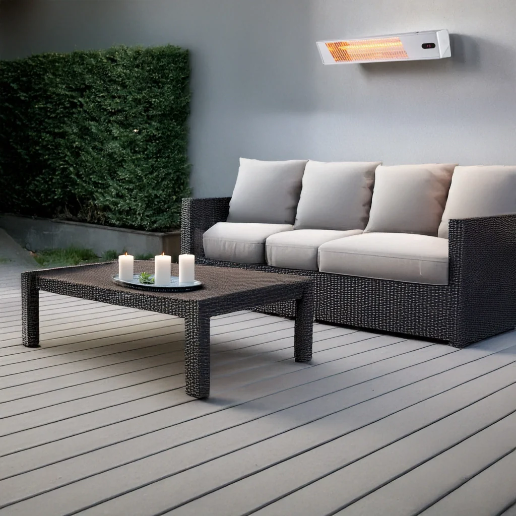 Sined Caldo Ira Inox 2000 Riscaldatore Elettrico Infrarossi Da 2000w Regolabile Grigio Riscaldante Da Interno a Onda Corta a Ira e Telecomando Design Elegante Griglia a Protezione e Display a Led