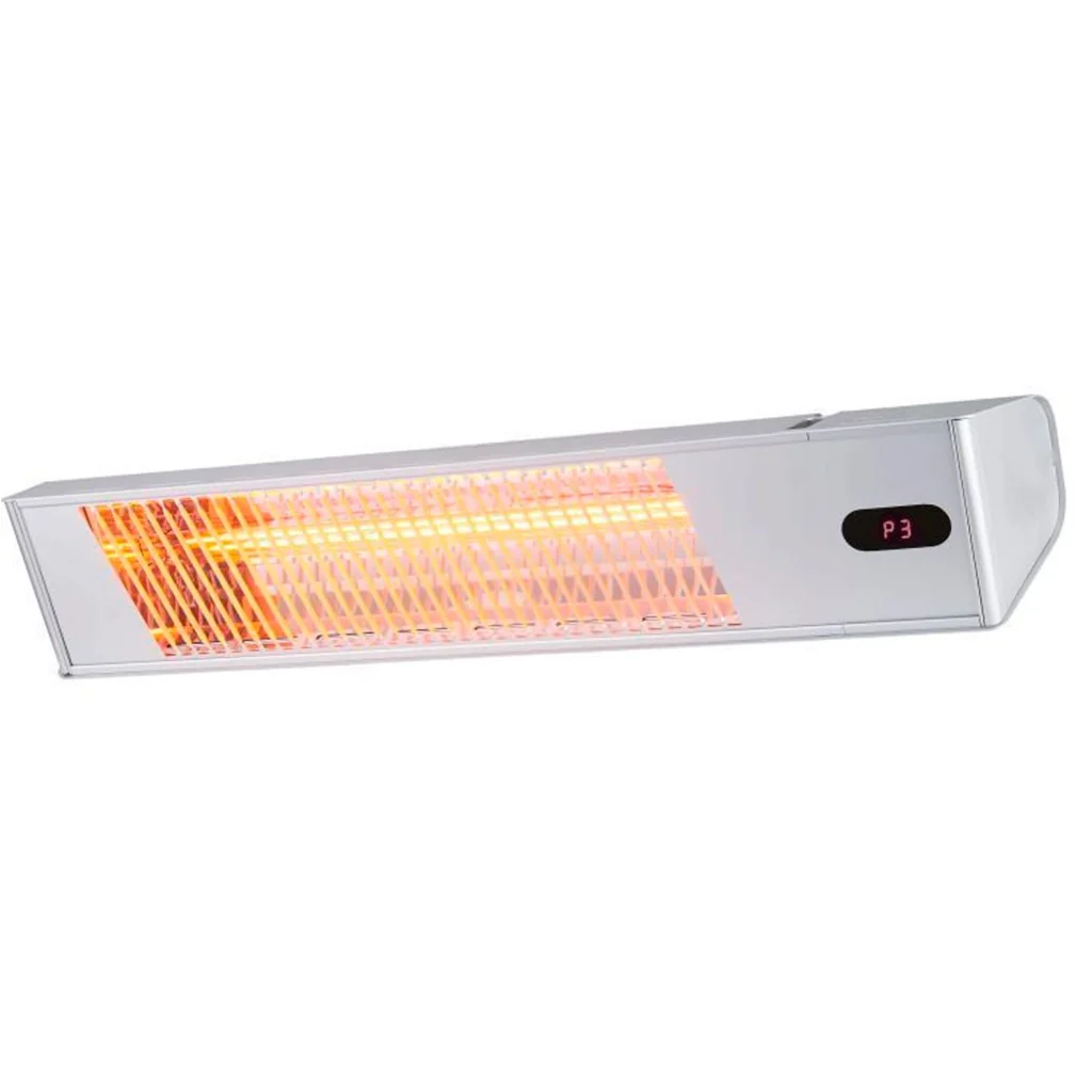 Sined Caldo Ira Inox 2000 Riscaldatore Elettrico Infrarossi Da 2000w Regolabile Grigio Riscaldante Da Interno a Onda Corta a Ira e Telecomando Design Elegante Griglia a Protezione e Display a Led - Image 2