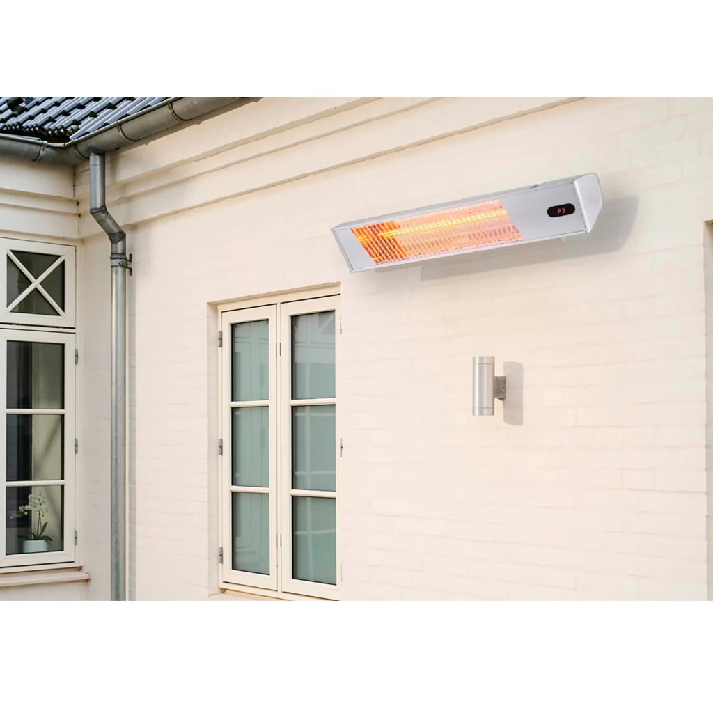 Sined Caldo Ira Inox 2000 Riscaldatore Elettrico Infrarossi Da 2000w Regolabile Grigio Riscaldante Da Interno a Onda Corta a Ira e Telecomando Design Elegante Griglia a Protezione e Display a Led - Image 3