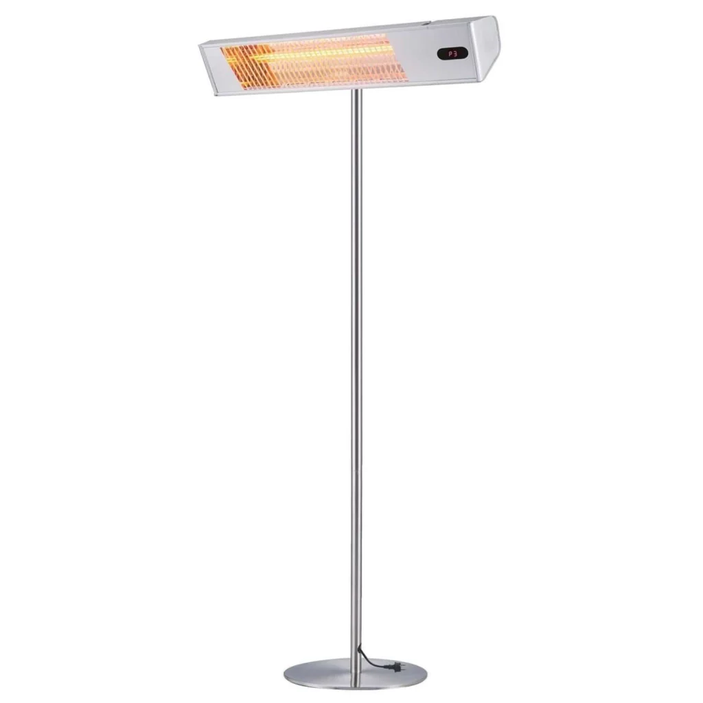 Sined Caldo Ira Inox Palo Stufa Infrarossi Esterno Con Kit Completo Di Palo Da 2000w Grigio Riscaldamento Elettrico Da Esterno a Onda Corta Ira e Telecomando Con Griglia Per Protezione e Display - Image 2