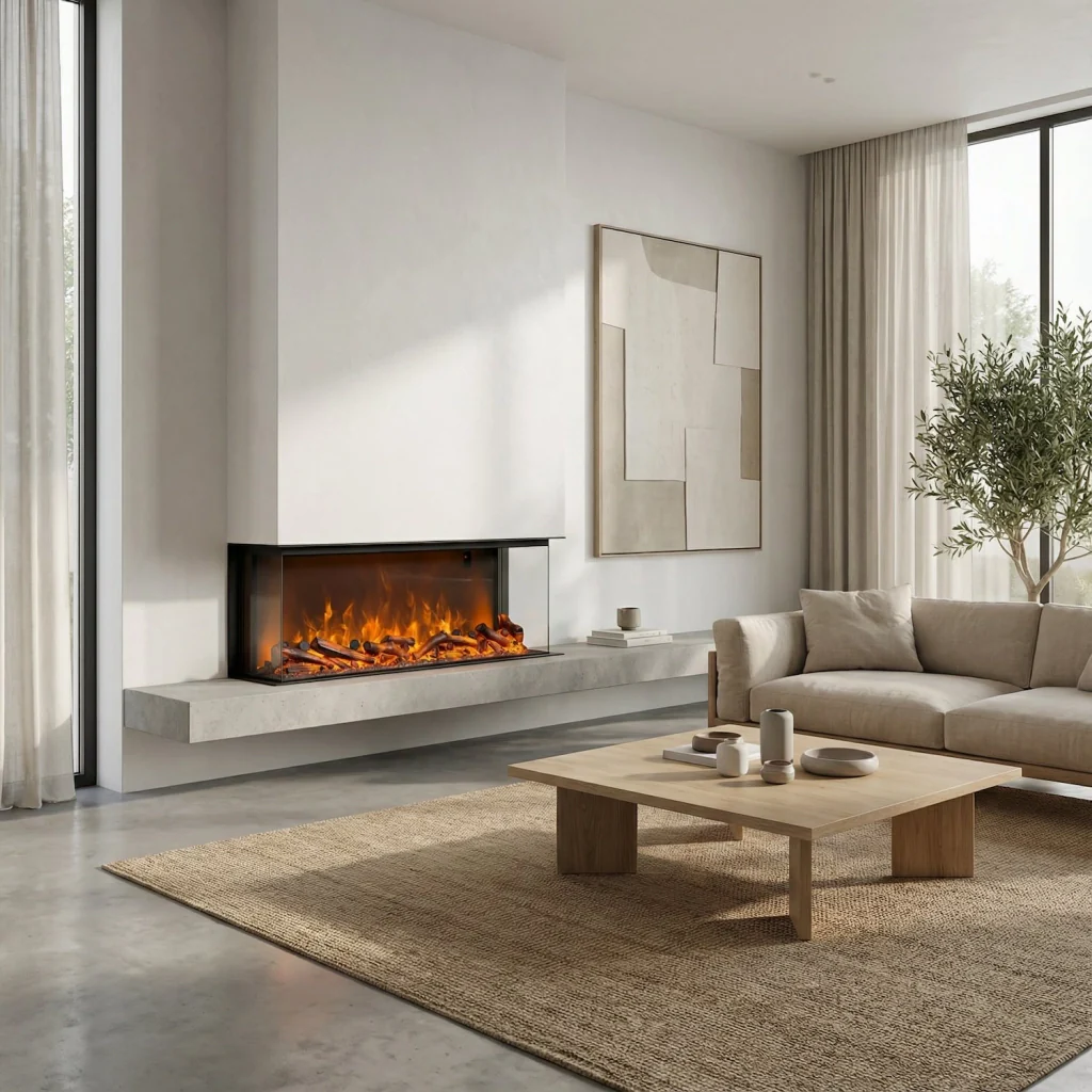 Sined Caminetto Adige Caminetto Elettrico Da Incasso e Appoggio Da 180 Cm Con Potenza 1500w Nero Camino Da Interno Effetto Fiamma 6 Intensita Telecomando Struttura a Pannelli Laminati a Freddo - Image 7