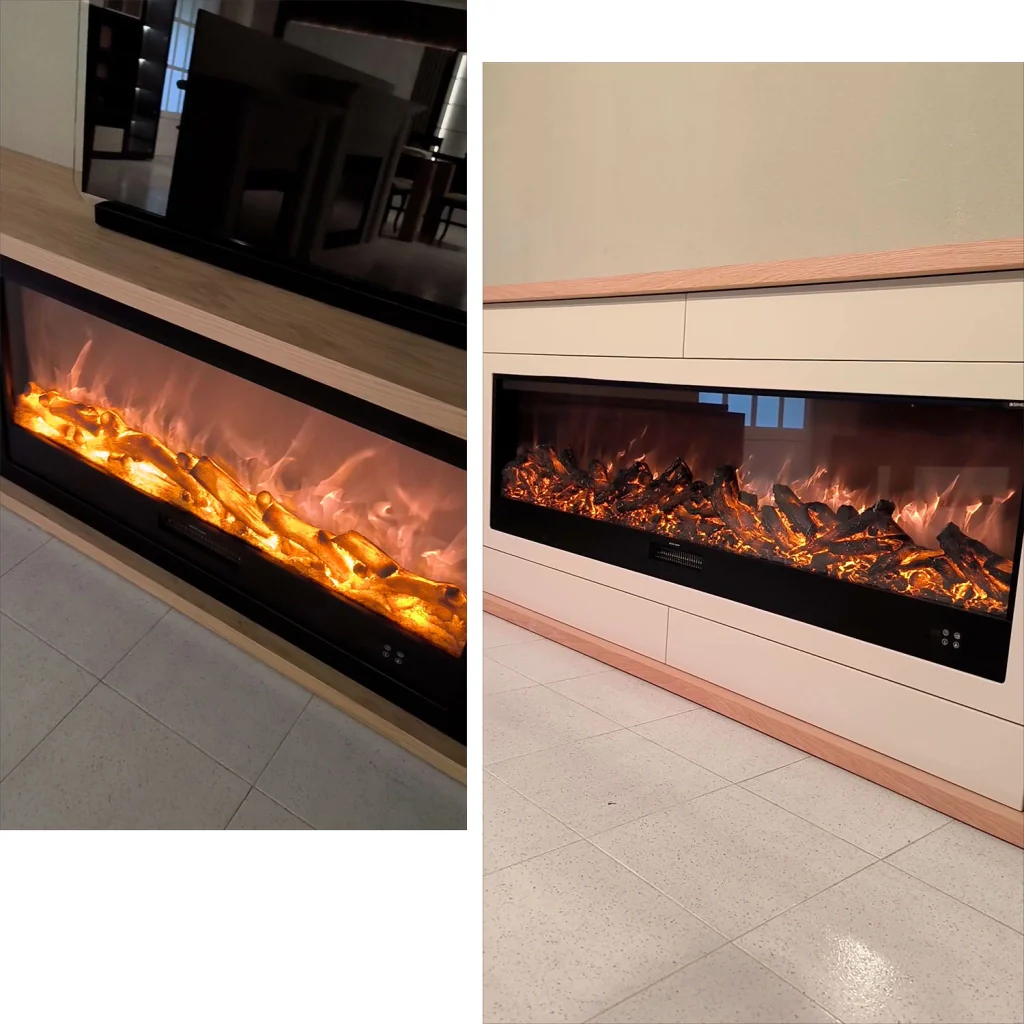 Sined Caminetto Amiata Caminetto Elettrico Da Incasso e Appoggio Da 180 Cm Con Potenza 1500w Nero Camino Da Interno Effetto Fiamma 6 Intensita Telecomando Struttura a Pannelli Laminati a Freddo - Image 7