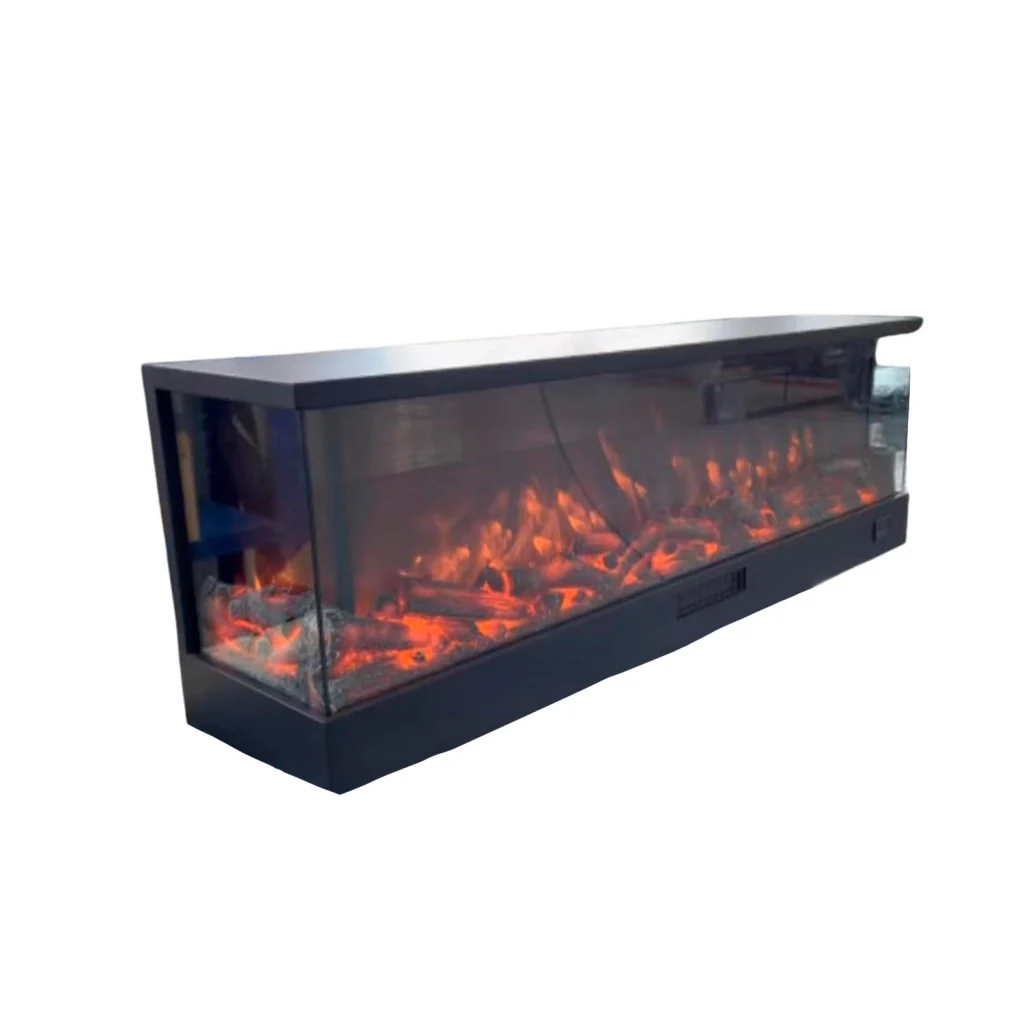 Sined Caminetto Isarco Caminetto Elettrico a Tre Facce Con Led Da 180 Cm Con Potenza 1500w Nero Camino Da Interno Effetto Fiamma 6 Intensita Telecomando Struttura a Pannelli Laminati a Freddo - Image 3