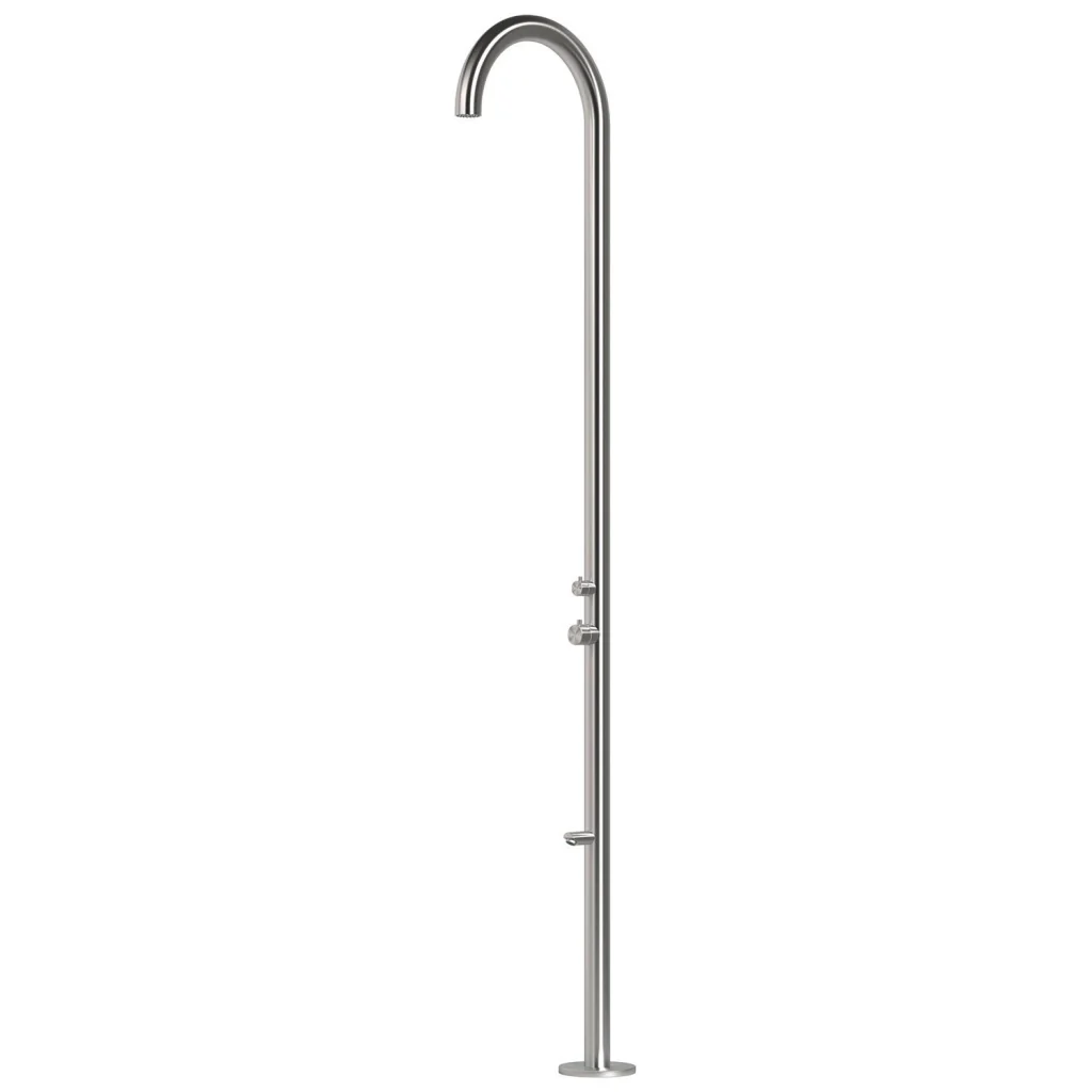 SINED Doccia Esterna Inox Satinato in Acciaio 316L 244 cm di Altezza 6 cm di Diametro Con Sistema Cbox Ideale per Ambienti Marini e Piscine Modello Olbia - Image 2