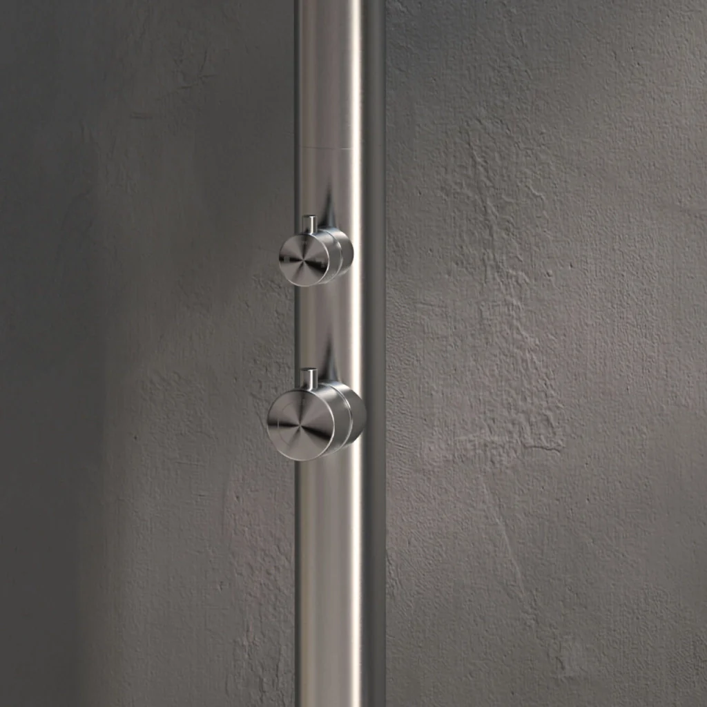 SINED Doccia Esterna Inox Satinato in Acciaio 316L 244 cm di Altezza 6 cm di Diametro Con Sistema Cbox Ideale per Ambienti Marini e Piscine Modello Olbia - Image 3