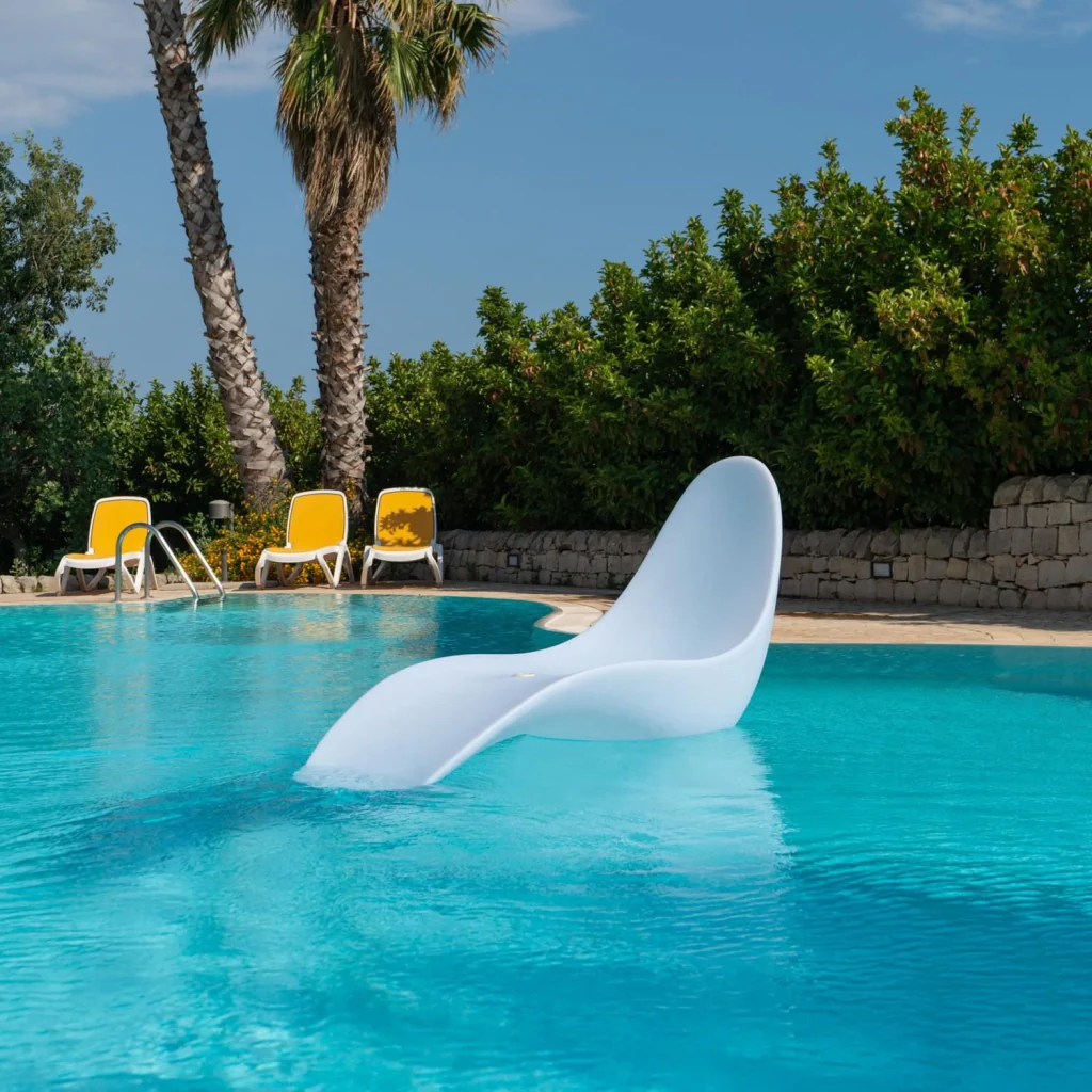 Sined Sirio Chaise Longue Moderna Realizzata In Pe Di Alta Qualita Resistente Ai Raggi Uv Bianco - Image 5