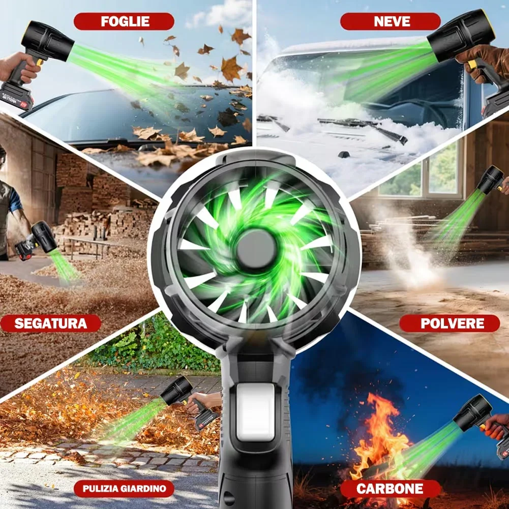 Soffiatore per Foglie o Trucioli Alta Velocità 2 Batterie e Valigetta per Auto o Bricolage - Image 3