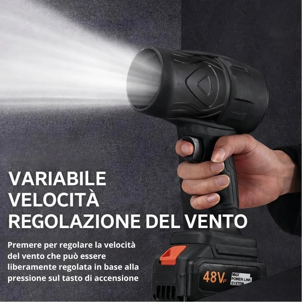 Soffiatore per Foglie o Trucioli Alta Velocità 2 Batterie e Valigetta per Auto o Bricolage - Image 7
