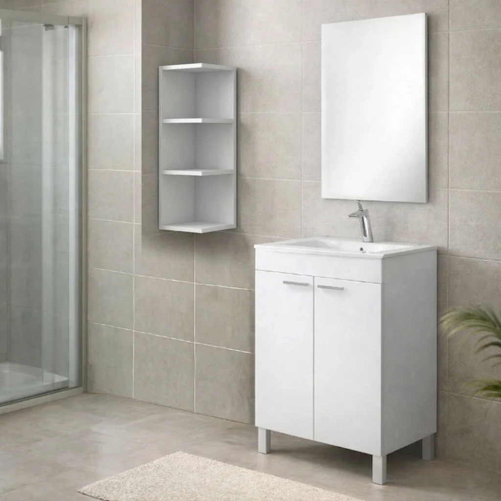 Sorrento, set Mobili Bagno Specchio Incluso, Bianco Lucido - Image 2