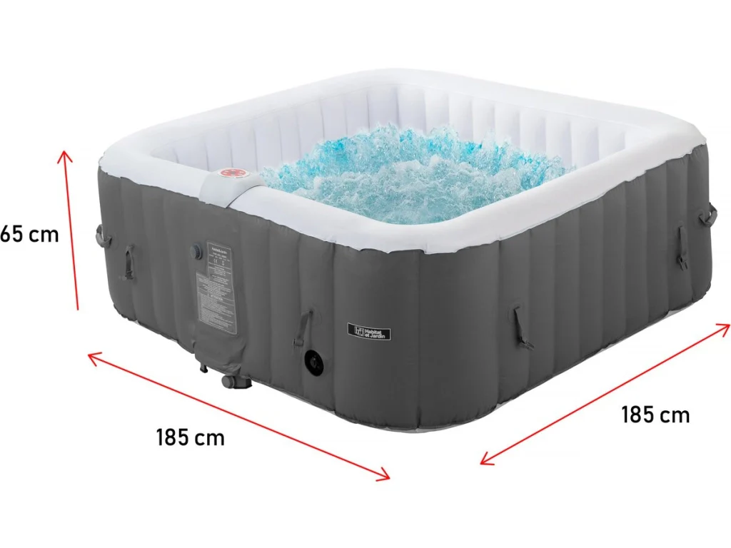 Spa gonfiabile "RIVIERA" in PVC - 6 posti - Grigio/bianco - Image 4