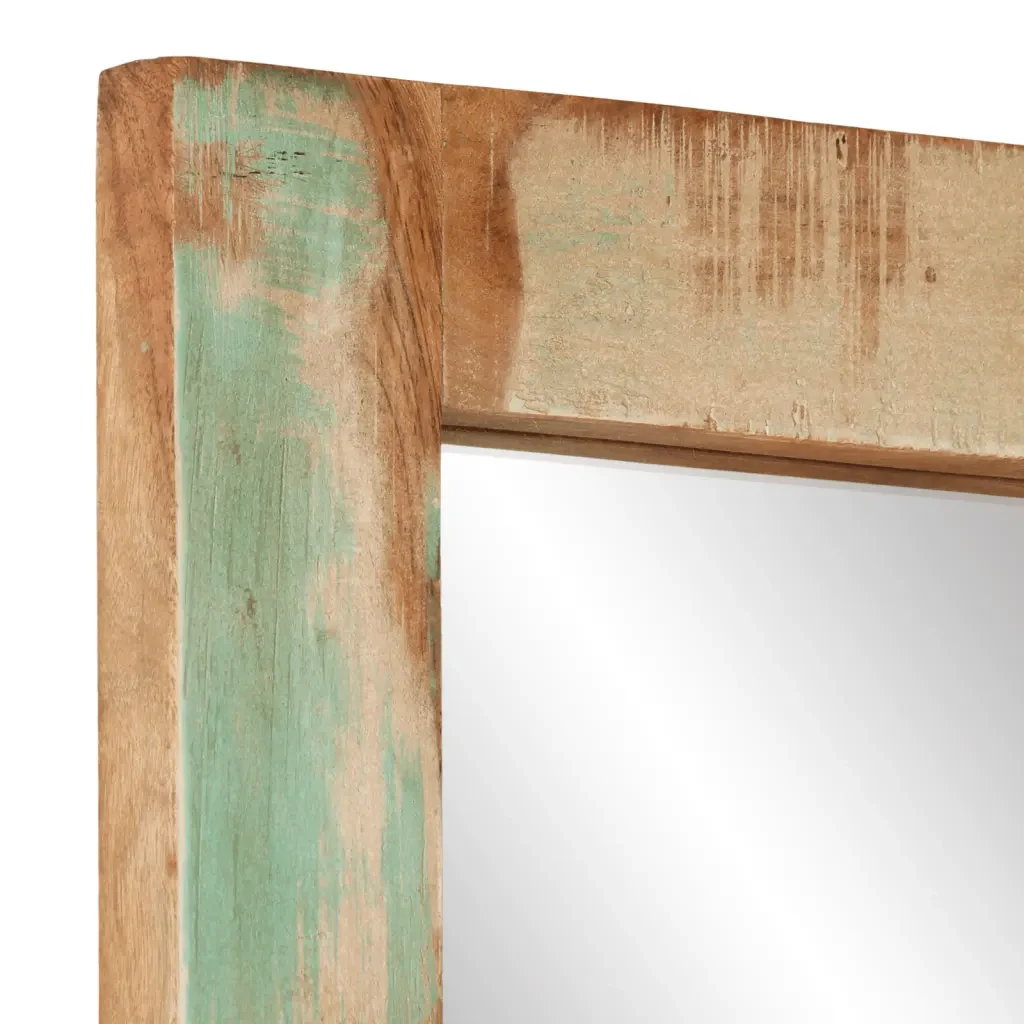 Specchio 70x50 cm in Legno Massello di Recupero e Vetro 351984 - Image 6