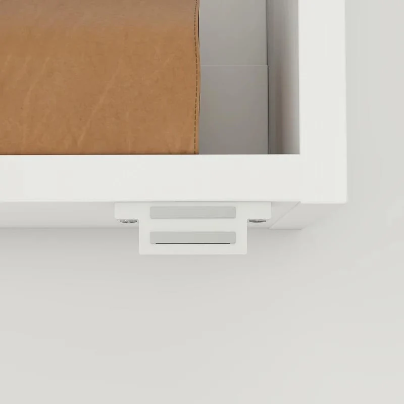 SPECCHIO BAGNO OVALE MODERNO CON ARMADIETTO E DUE RIPIANI, 45X90 CM, BIANCO - Image 4