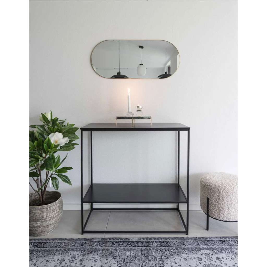 Specchio da parete Jersey in acciaio color ottone 35x80 cm - Image 2