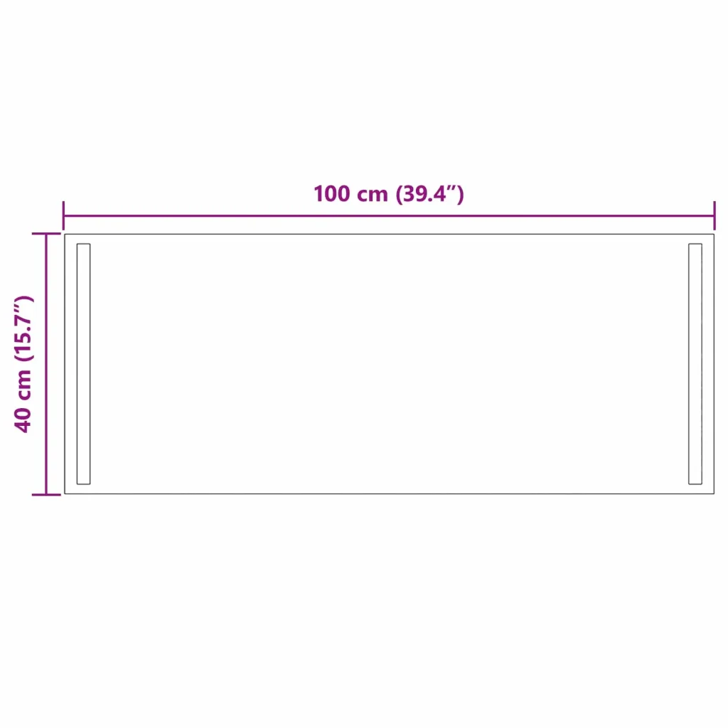 Specchio da bagno LED Trasparente 100 x 40 cm vetro temperato 42045803 - Image 5