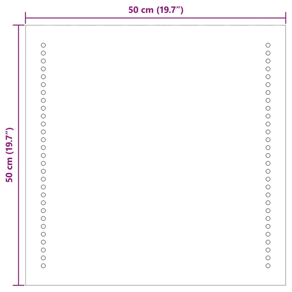 Specchio da bagno LED Trasparente 50 x 50 cm vetro temperato 42045770 - Image 9