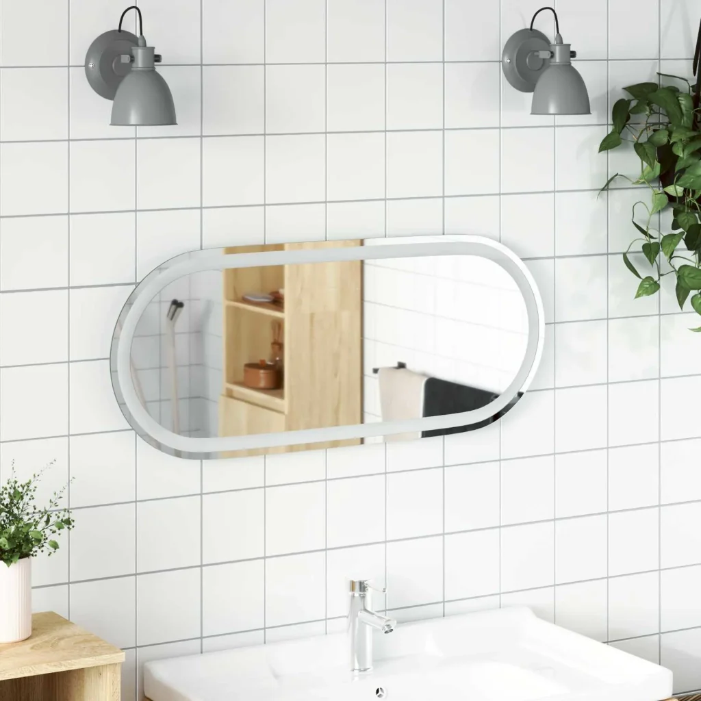 Specchio da bagno LED Trasparente 80 x 35 cm vetro temperato 42045853