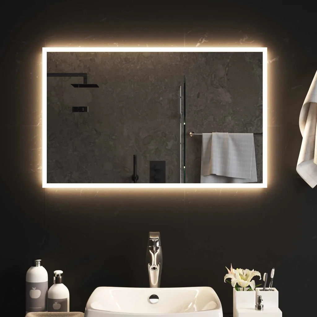 Specchio da bagno LED Trasparente 80 x 50 cm vetro temperato 42045817 - Image 3