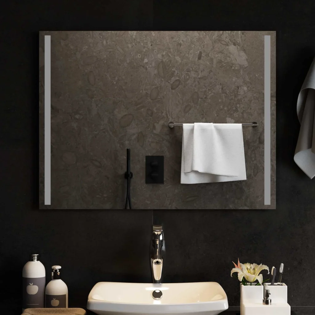 Specchio da bagno LED Trasparente 80 x 60 cm vetro temperato 42045799
