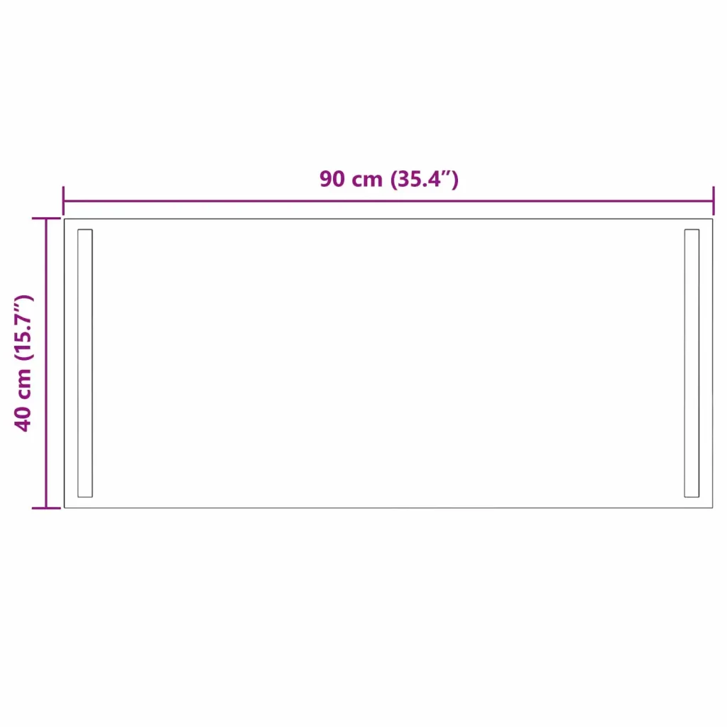 Specchio da bagno LED Trasparente 90 x 40 cm vetro temperato 42045800 - Image 5