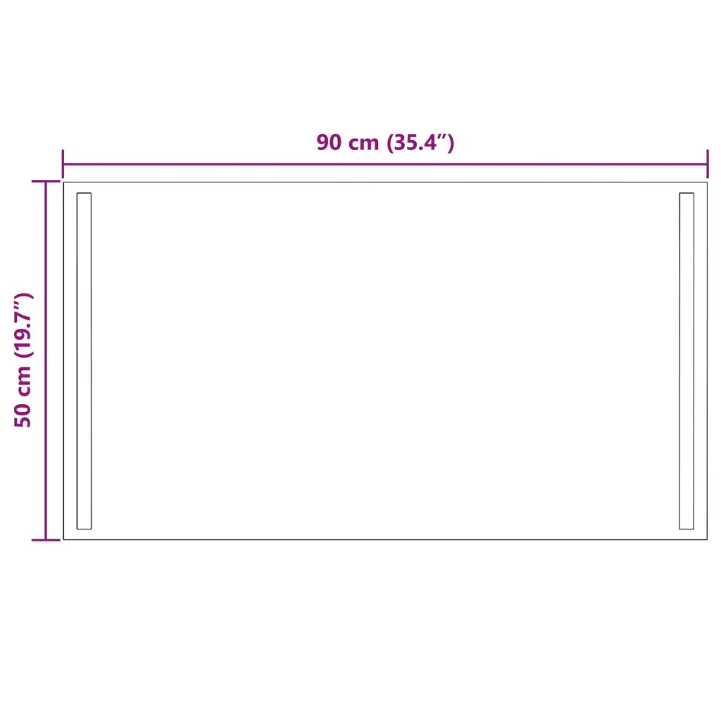 Specchio da bagno LED Trasparente 90 x 50 cm vetro temperato 42045801 - Image 5
