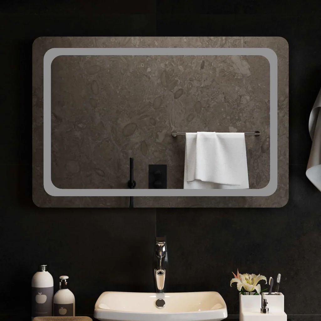 Specchio da bagno LED Trasparente 90 x 60 cm vetro temperato 42045840