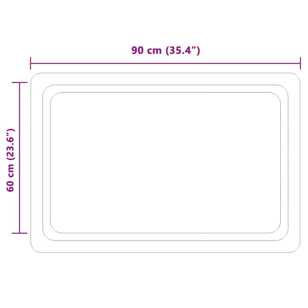 Specchio da bagno LED Trasparente 90 x 60 cm vetro temperato 42045840 - Image 5